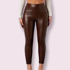 Solid Leather Leggings